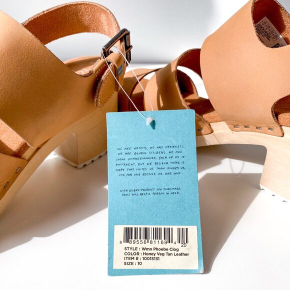 Toms Phoebe Vegan Leather Clog Sandals - 10W - Honey Tan - Picture 6 of 13